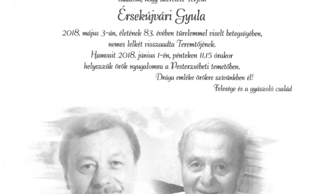 Érsekújvári Gyula temetése