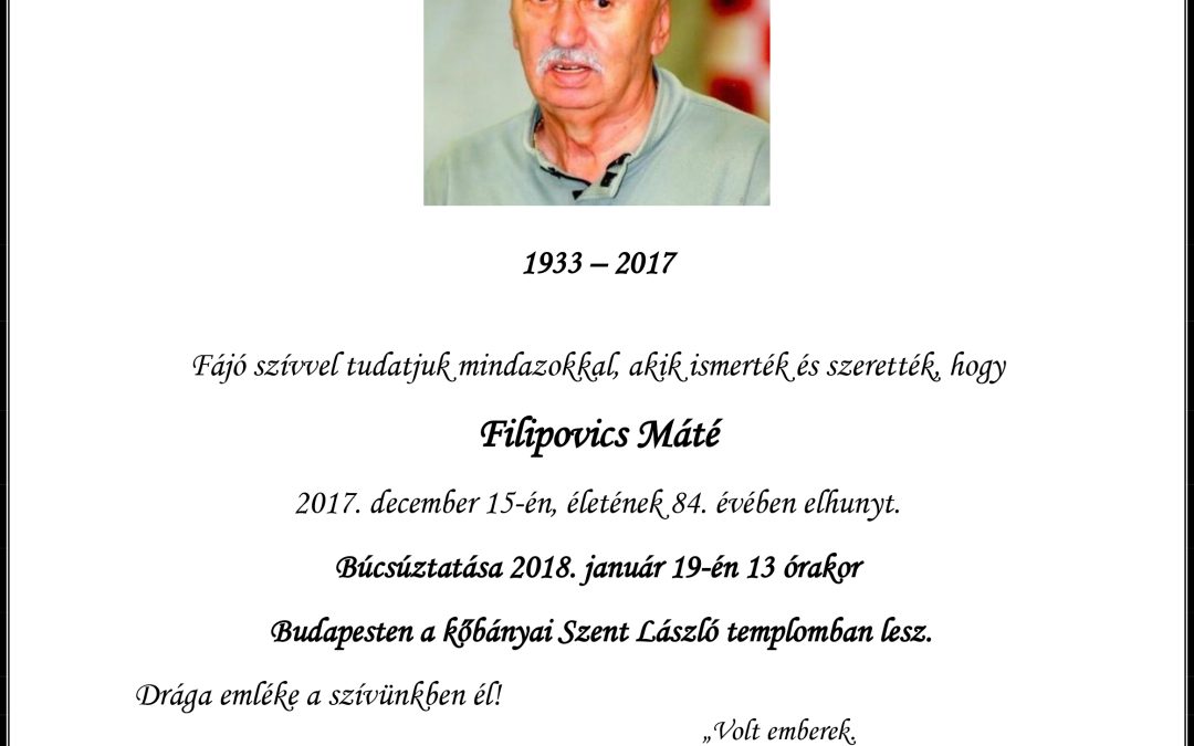 Filipovics Máté temetése