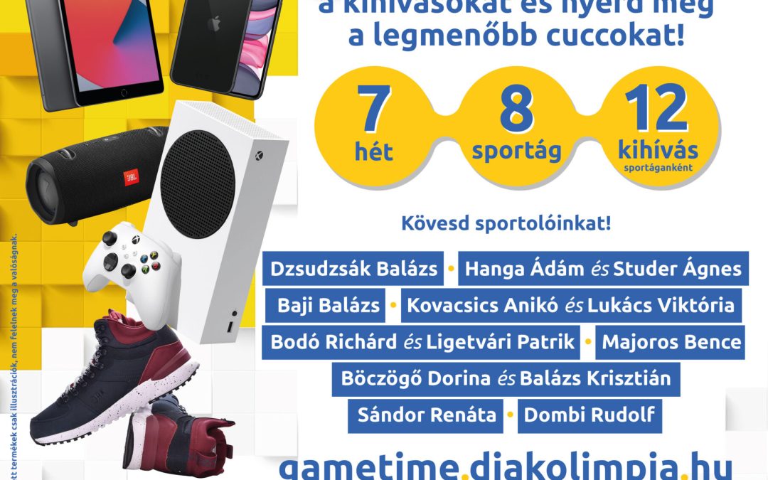 Mozgáslehetőség és online sportkihívások diákoknak – indul a Diákolimpia GameTime2!