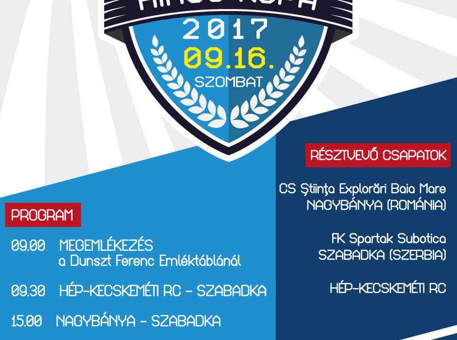 Dunszt Ferenc Emléktorna szombaton, Kecskeméten